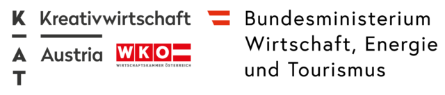 Logo mit dem Schriftzug Kreativwirtschaft Austria, dem Kammerlogo der WKO Austria und dem Bundesministerium für Wirtschaft, Energie und Tourismus in deutscher Sprache, das für österreichische Kreativ- und Wirtschaftsorganisationen steht, die sich auf kreative Transformation und soziale Gesundheit konzentrieren.